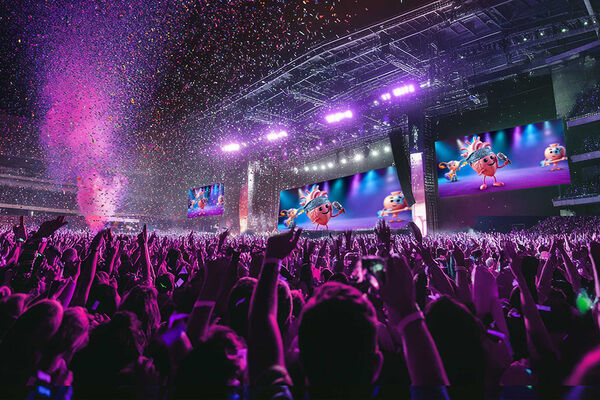 Volles Stadion während eines Checker-Live-Konzerts