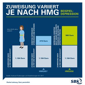 Infografik Zuweisung variiert