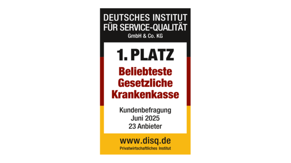 Auszeichnung Beliebteste Krankenkasse 2023 Deutsches Institut für Service-Qualität